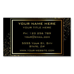 Gold Glitter Lijst Golden Text Black Professional Magnetisch Visitekaartje