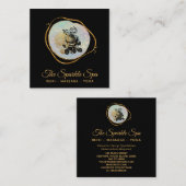 *~* Gold Glitter Lijst Roos Floral Opal Vierkante Visitekaartje (Voorkant / Achterkant)