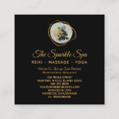 *~* Gold Glitter Lijst Roos Floral Opal Vierkante Visitekaartje (Achterkant)