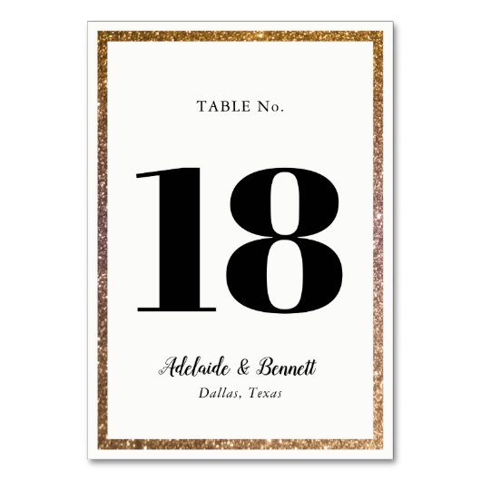 Gold Glitter Lijst Tafelnummer (Achterkant)