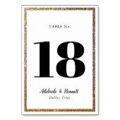 Gold Glitter Lijst Tafelnummer (Voorkant)