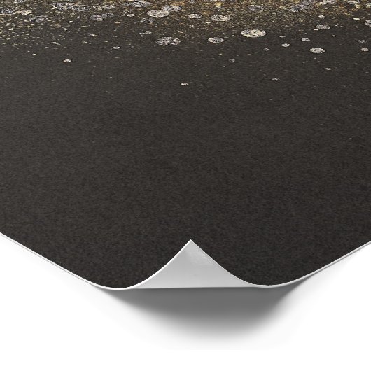 Gold Glitter Lijst Weddenschap Welkomstbord Poster (Hoek)