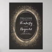 Gold Glitter Lijst Weddenschap Welkomstbord Poster (Voorkant)