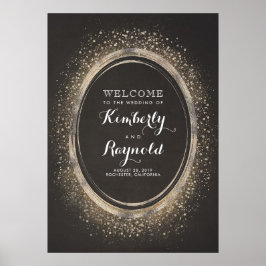  Gold Glitter Lijst Weddenschap Welkomstbord Poster