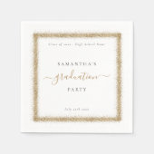 Gold Glitter Lijst Year Name Graduparty Servet (Voorkant)