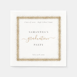 Gold Glitter Lijst Year Name Graduparty Servet