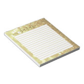 Gold Glitter Lined Personalized Notitieblok (Schuin)