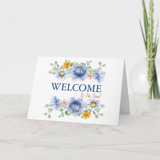 Gold Glitter-lint met White Border Welcome Car Kaart (Voorkant)