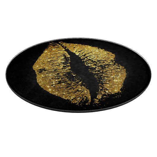 Gold Glitter Lips #4 Snijplank (Hoek)