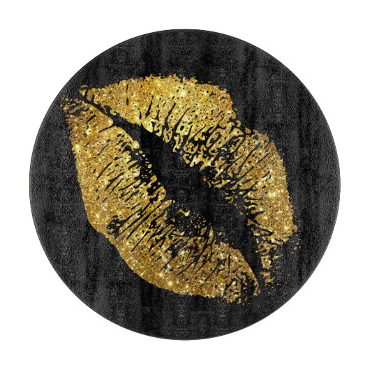 Gold Glitter Lips #4 Snijplank (Voorkant)
