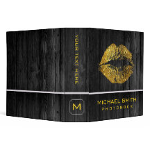 Gold Glitter Lips Fotoboeken Hout Kijk uit