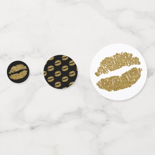 Gold Glitter Lips Lipstick Kus Beauty Party Confetti (Voorkanten)