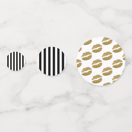 Gold Glitter Lips Lipstick Kus Beauty Party Confetti (Achterkanten)