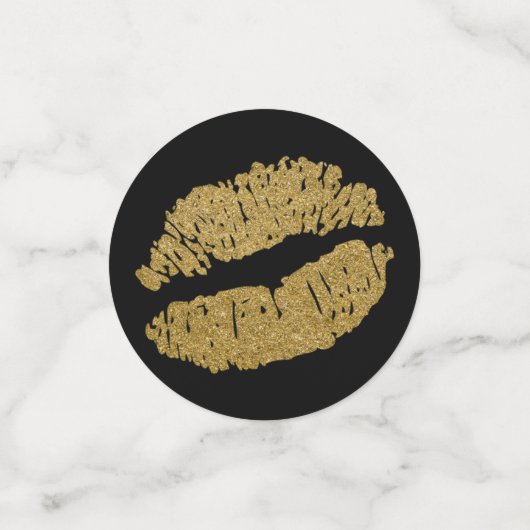 Gold Glitter Lips Lipstick Kus Beauty Party Confetti (Kleine voorkant)