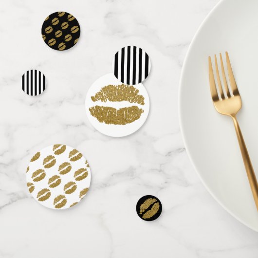 Gold Glitter Lips Lipstick Kus Beauty Party Confetti (Groep)