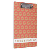 Gold Glitter Lips Peach Personaliseren Name Klembord (Rechts)