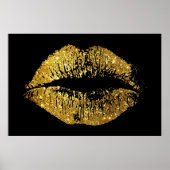 Gold Glitter Lips Poster (Voorkant)
