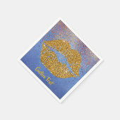 Gold Glitter Lips Sparkle Girly Glam - op maat gem Servet (Hoek)