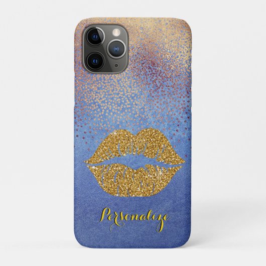 Gold Glitter Lips Sparkle Glam Speciaal Case-Mate iPhone Case (Achterkant)