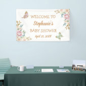 Gold Glitter Little Butterfly Baby shower Backdrop Spandoek (Beurs)