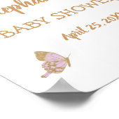 Gold Glitter Little Butterfly Baby shower Welcome Poster (Hoek)