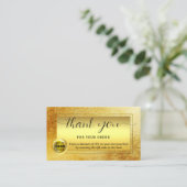 Gold Glitter Logo Bedankt voor uw bestelling Visitekaartje (Staand voorkant)