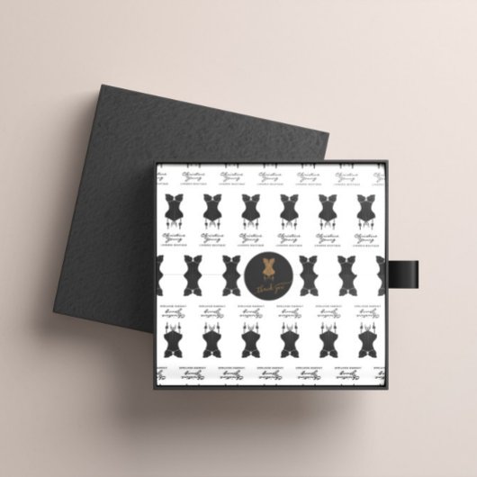 Gold Glitter Logo Lingerie Boutique Hartelijk dank Ronde Sticker