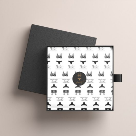 Gold Glitter Logo Lingerie Boutique Hartelijk dank Ronde Sticker