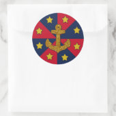 Gold Glitter look Anchor, Round Sticker, Glossy Ronde Sticker (Tas)