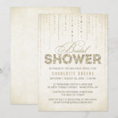 Gold Glitter look Bridal Shower-uitnodiging Kaart (Voorkant / Achterkant)