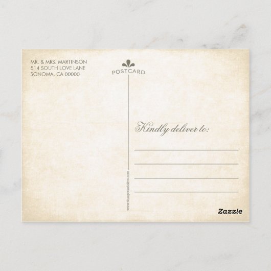 Gold Glitter Look Confetti Stippen bruiloft Dank u Briefkaart (Achterkant)