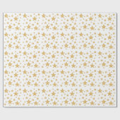 Gold Glitter look-like Stars Pattern Cadeaupapier (Vlak)