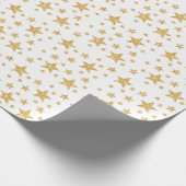 Gold Glitter look-like Stars Pattern Cadeaupapier (Hoek)