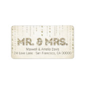 Gold Glitter Look Mr & Mrs Labels (Voorkant)
