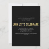 Gold Glitter look Photo Afstuderen Invitation Kaart (Achterkant)