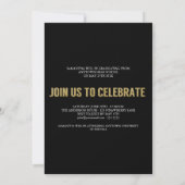 Gold Glitter look Photo Afstuderen Invitation Kaart (Achterkant)