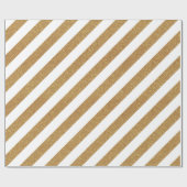Gold Glitter look Striped Gift Wrap Cadeaupapier (Vlak)