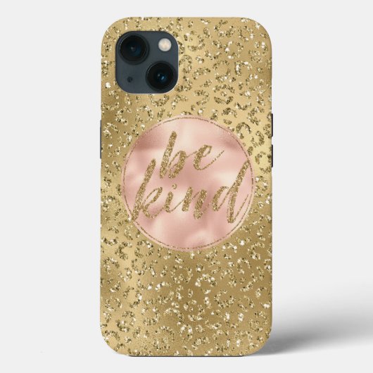 Gold Glitter Lopard Print Blush Roos Case-Mate iPhone Case (Achterkant)