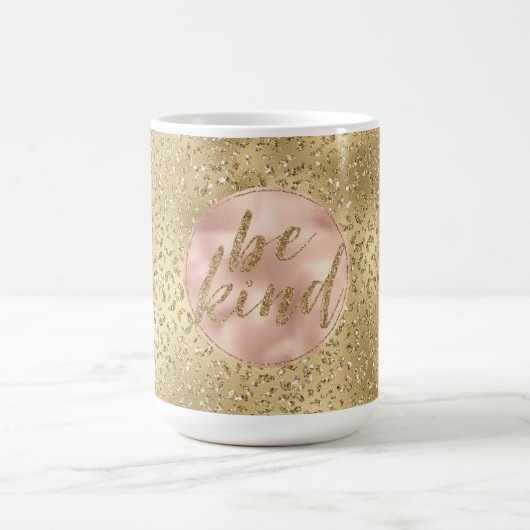 Gold Glitter Lopard Print Blush Roos Koffiemok (Center)