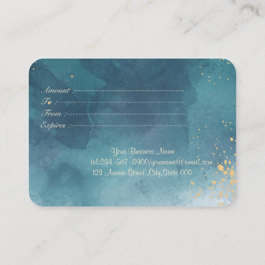 Gold Glitter Lotus, Confetti, Paint Splash Kortingskaartje (Achterkant)