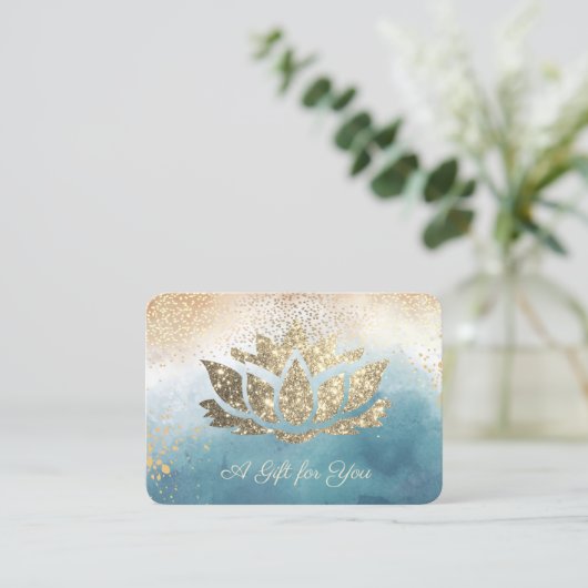 Gold Glitter Lotus, Confetti, Paint Splash Kortingskaartje (Staand voorkant)