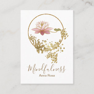 *~* Gold Glitter Lotus Meditation Mindfulness Yoga Visitekaartje