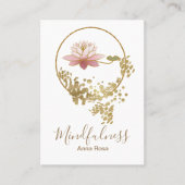 *~* Gold Glitter Lotus Meditation Mindfulness Yoga Visitekaartje (Voorkant)