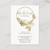 *~* Gold Glitter Lotus Meditation Mindfulness Yoga Visitekaartje (Achterkant)