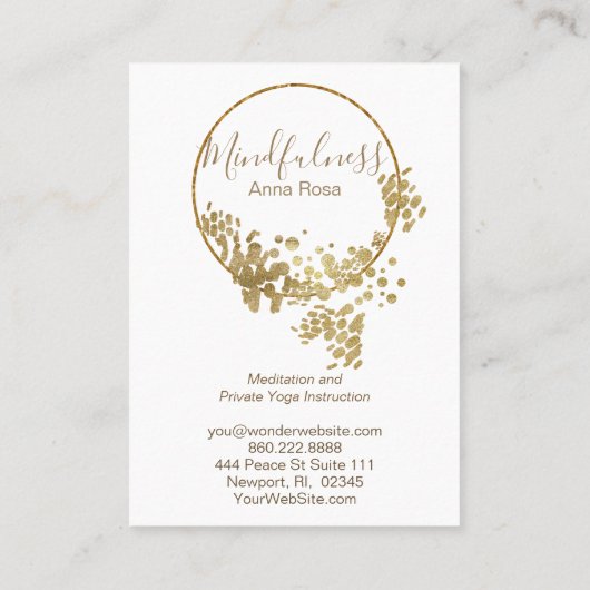 *~* Gold Glitter Lotus Meditation Mindfulness Yoga Visitekaartje (Achterkant)