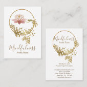 *~* Gold Glitter Lotus Meditation Mindfulness Yoga Visitekaartje (Voorkant / Achterkant)