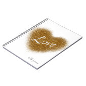 Gold Glitter LOVE Heart Glamour Notitieboek Journa (Linkerzijde)
