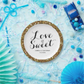 Gold Glitter Love is Sweet Paper Bord (Feest)