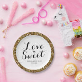 Gold Glitter Love is Sweet Paper Bord (Feest)