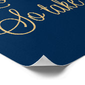 Gold Glitter Love is Sweet Take some Trets Sign Poster (Hoek)